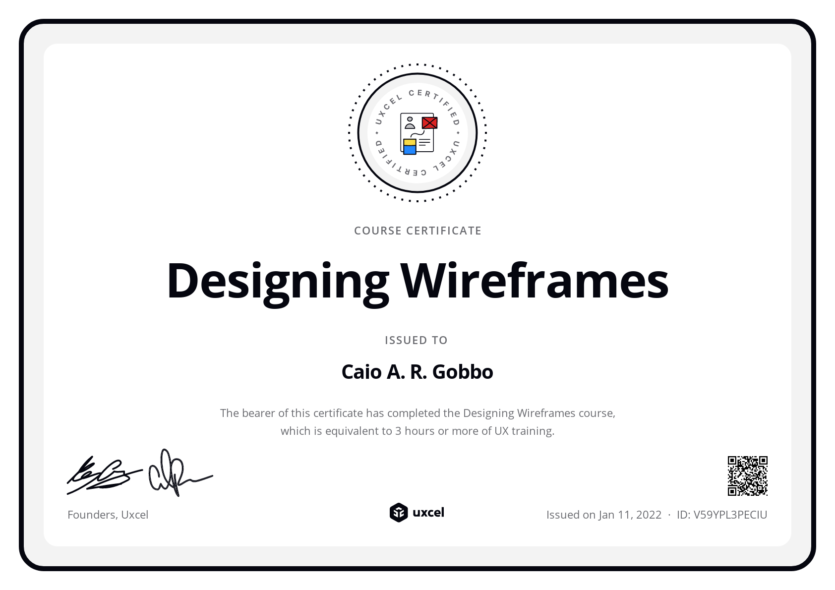 Caio A. R. Gobbo's certificate